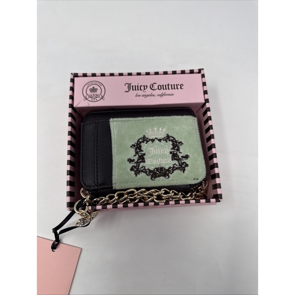 Juicy Couture Heritage Small Square Credit Card Wallet Sage 13JCCW9JC-SG NWT